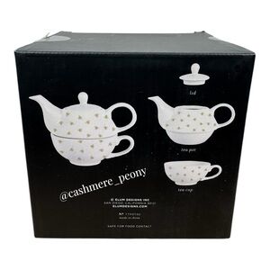 Elum Home Gold Bee Tea for One with Tea Pot and Cup